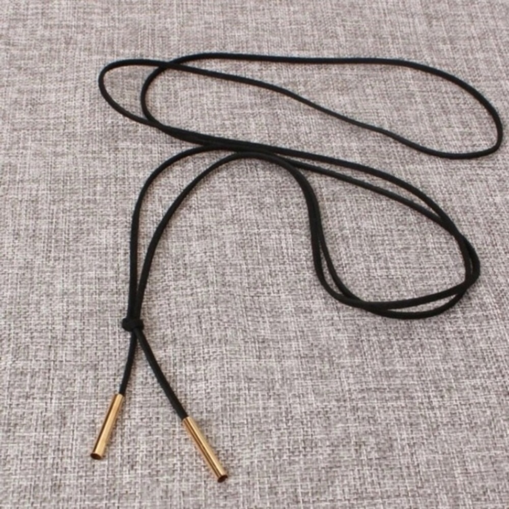 Long Black Rope Necklace - Picture 2 of 3